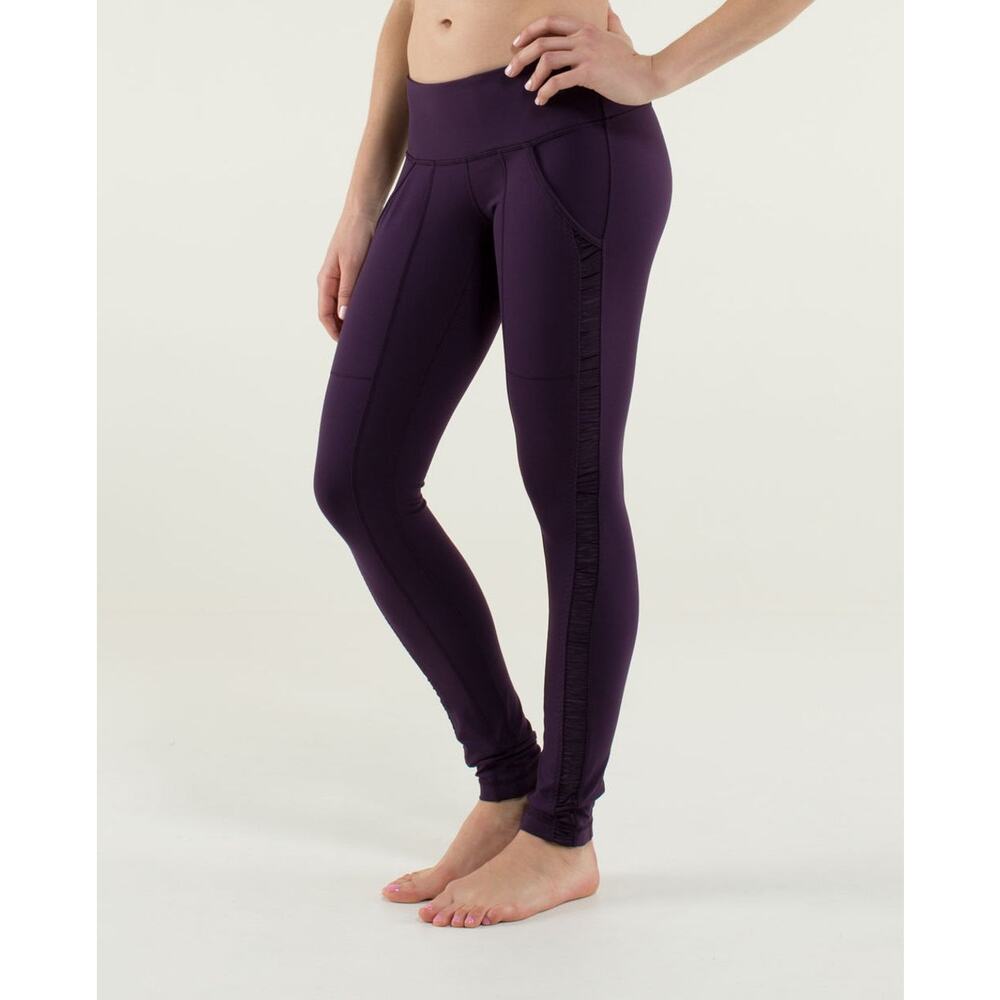 Lululemon Practice Daily Pants Leggings in Deep Zinfandel, Size 4